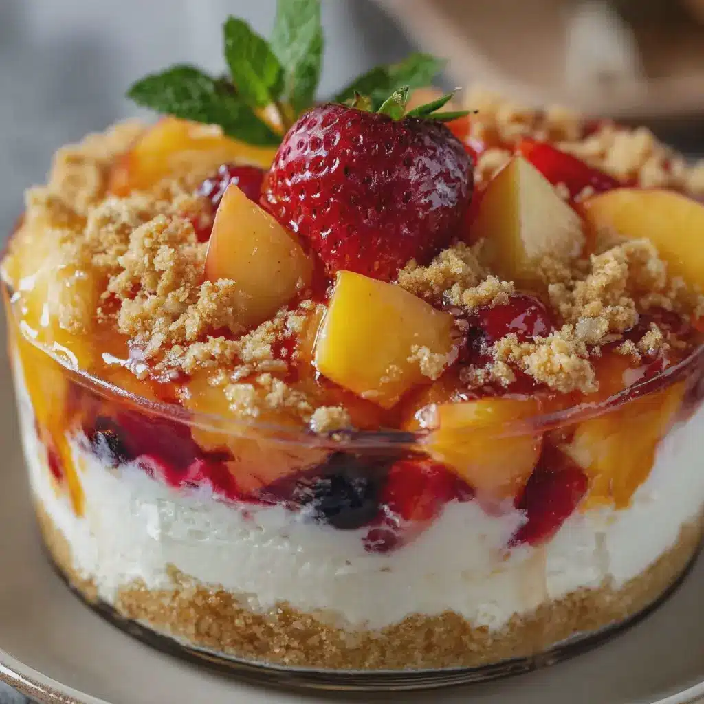 Peach Cobbler Cheesecake Fruit Salad