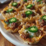 Spicy Sausage Jalapeño Phyllo Cups