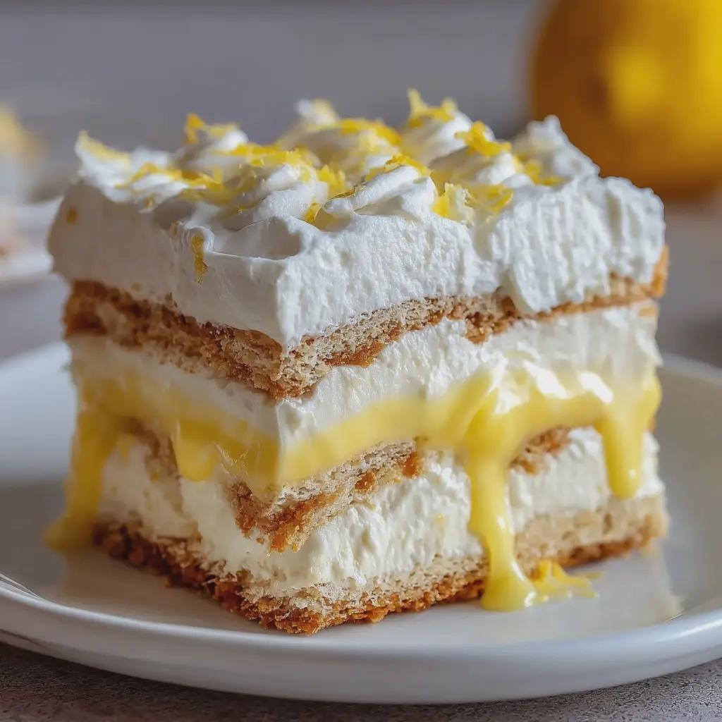 No-Bake Lemon Éclair Cake