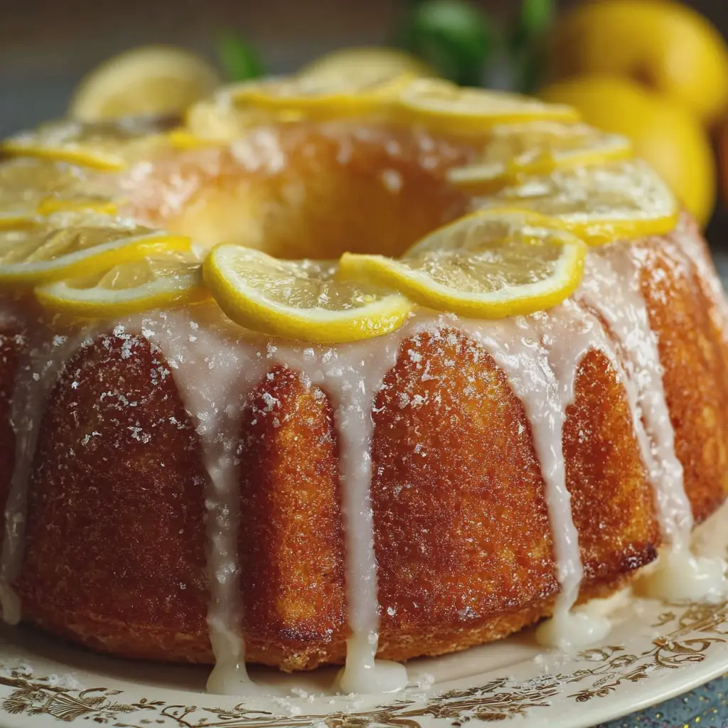 Lemon 7UP Cake (Moist, Glazed & Super Lemony)