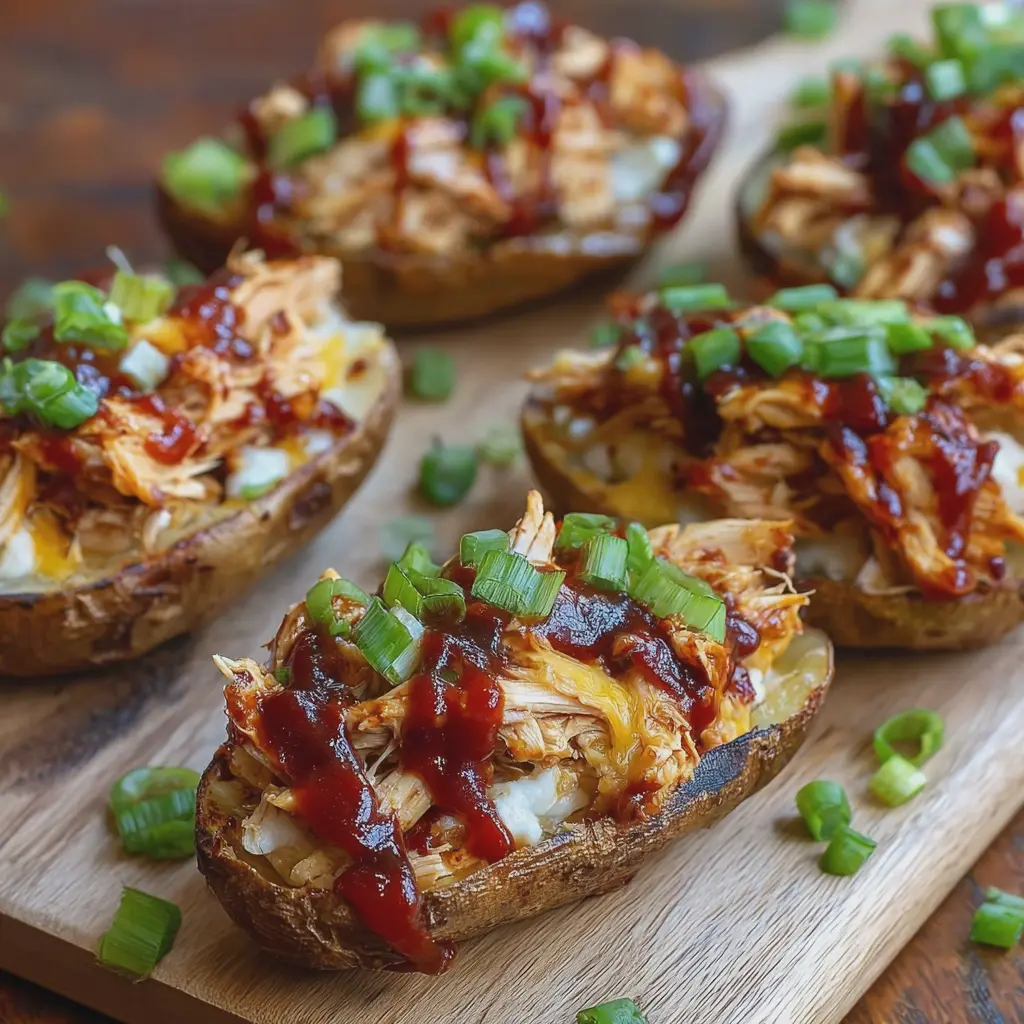 BBQ Chicken Loaded Potato Skins