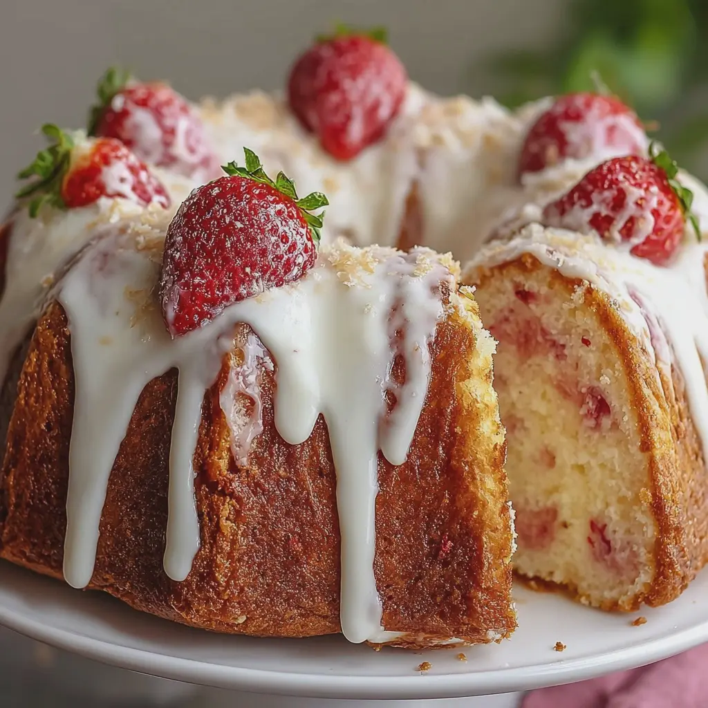 Strawberry Italian Cream Pound Cake