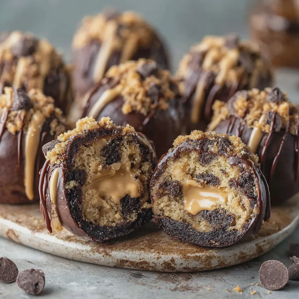 Chocolate Chip Cookie Dough Brownie Bombs