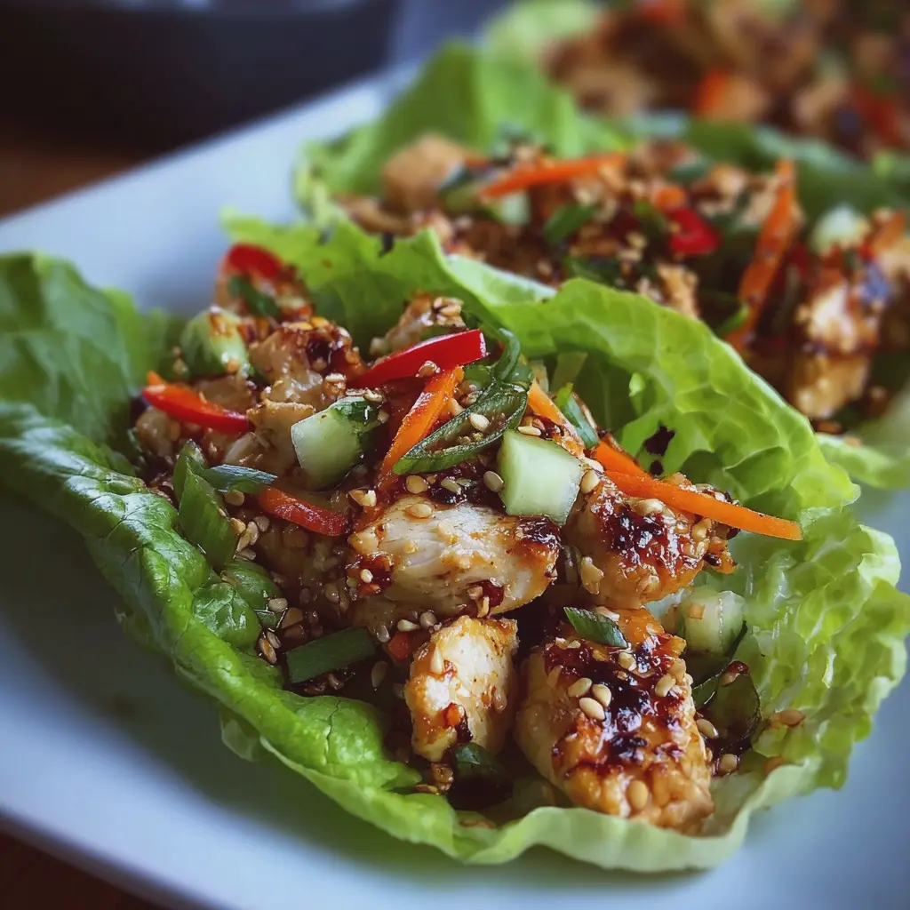 Thai Chicken Lettuce Wraps