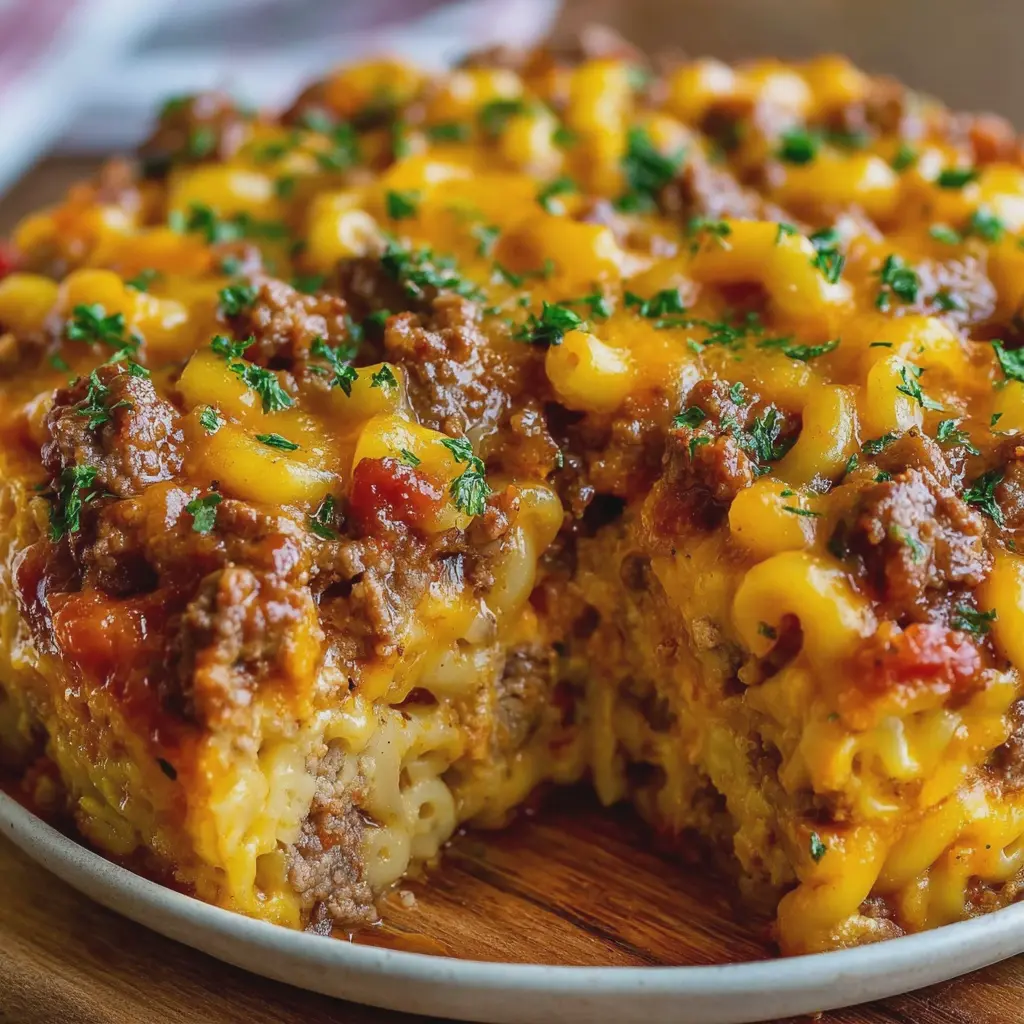 Mac and Cheese Meatloaf Casserole