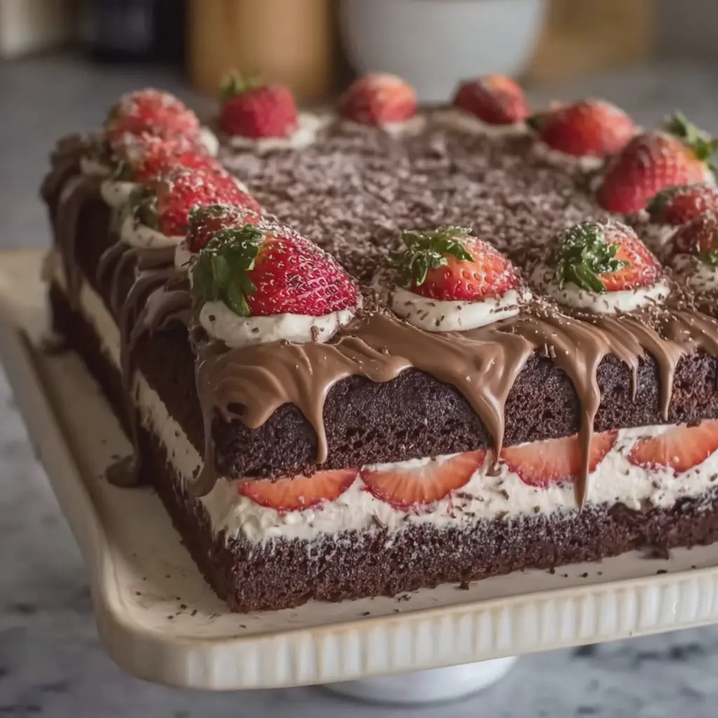 Chocolate Strawberry Cream Cake