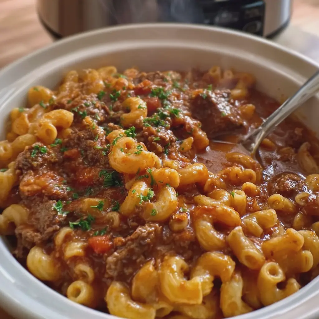 Slow Cooker 4 Ingredient Poor Man Goulash