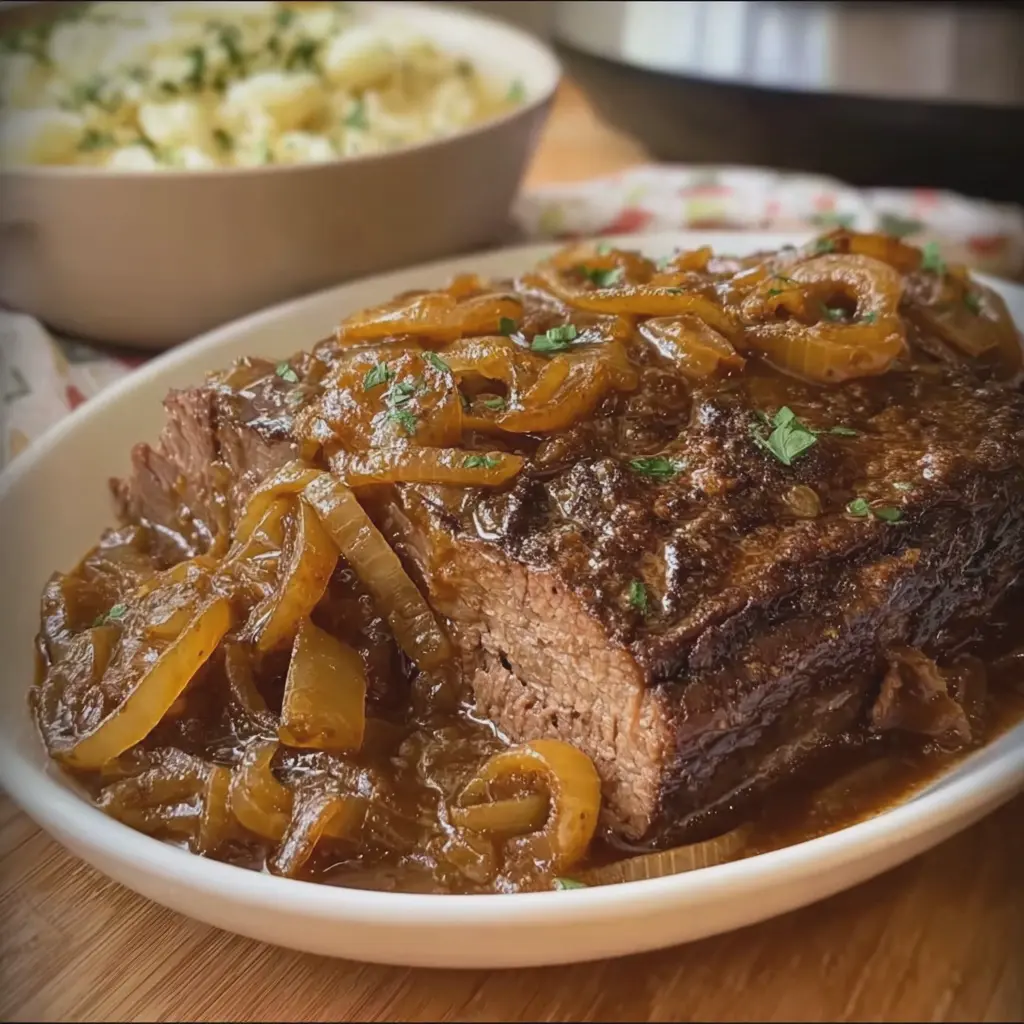 Slow Cooker Beef Brisket with Onions