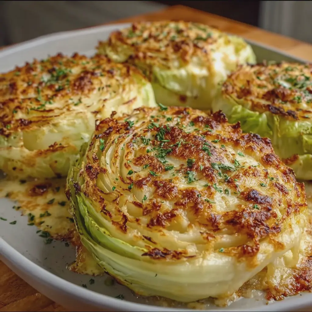 Cheesy Baked Cabbage Steaks