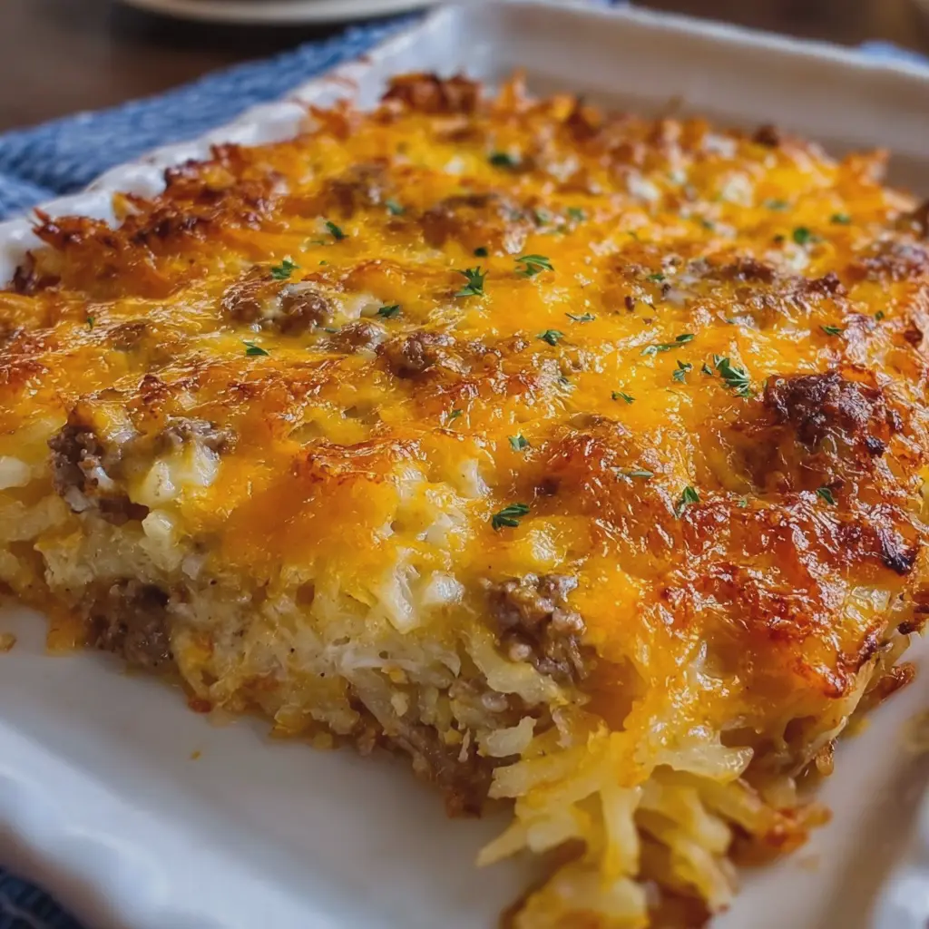 Creamy Hamburger Hash Brown Casserole