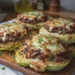 Cheesy Beef-Topped Cabbage Steaks