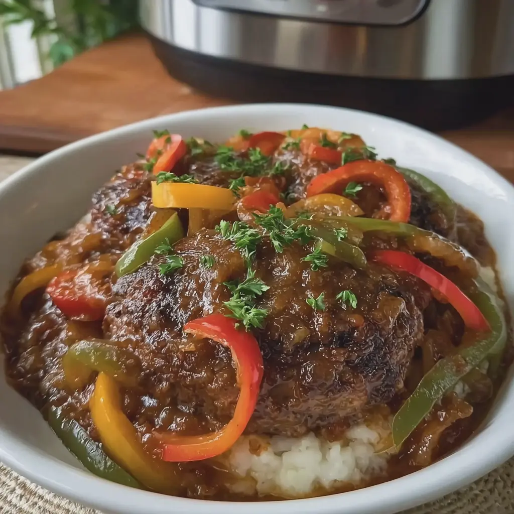 Slow Cooker Pepper Steak Patties