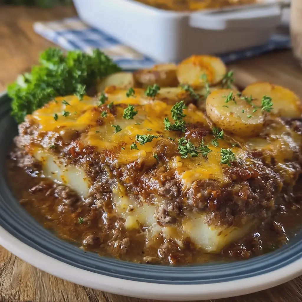 Old Fashioned Hamburger Steak Potato Casserole