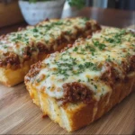 Cheesy Sloppy Joe Garlic Bread Bake