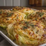 Cheesy Baked Cabbage Steaks