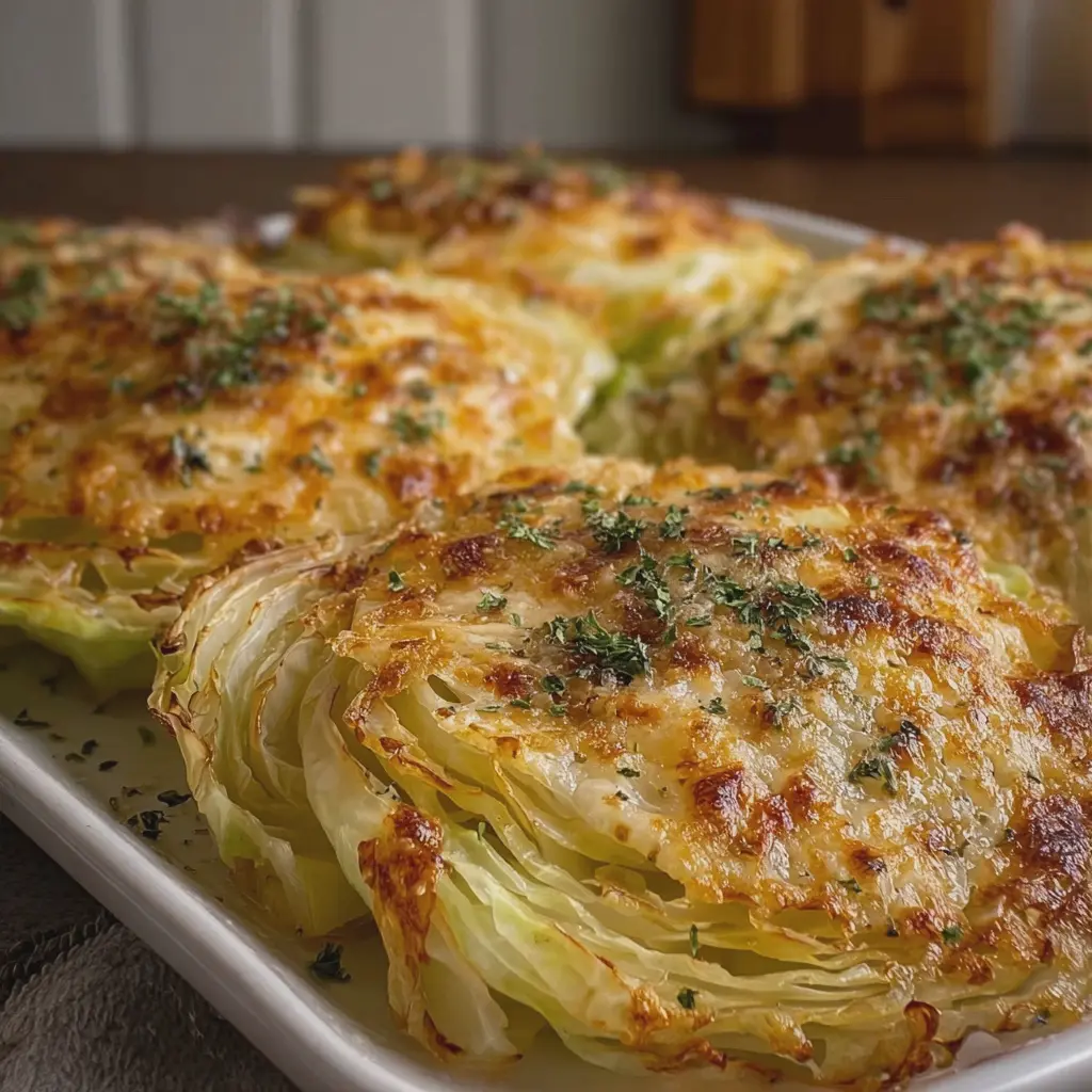 Cheesy Baked Cabbage Steaks
