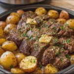Slow Cooker Garlic Butter Steak and Potatoes