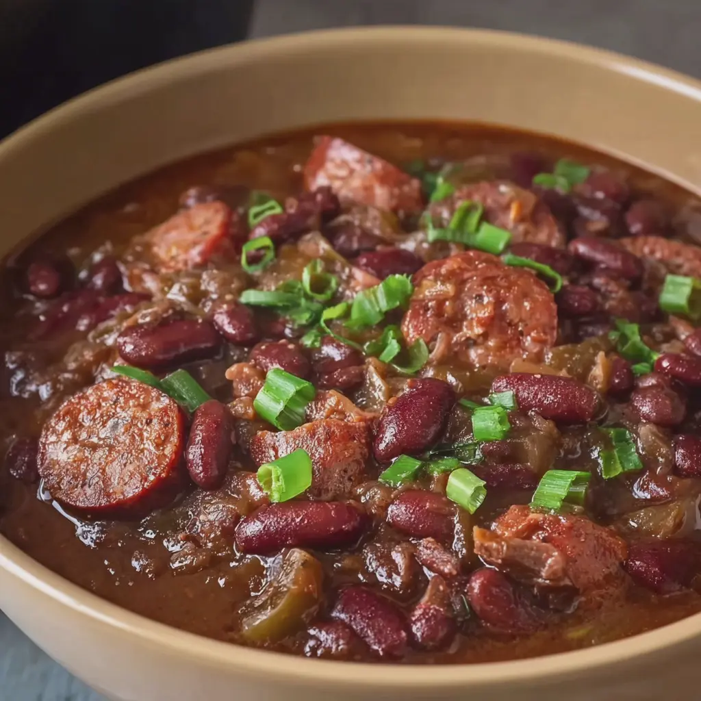 Crockpot Red Beans and Beef Sausage