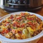 Crockpot Cabbage Roll Casserole with Turkey Bacon