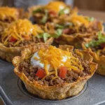 Ultimate Cheesy Beef Taco Cups