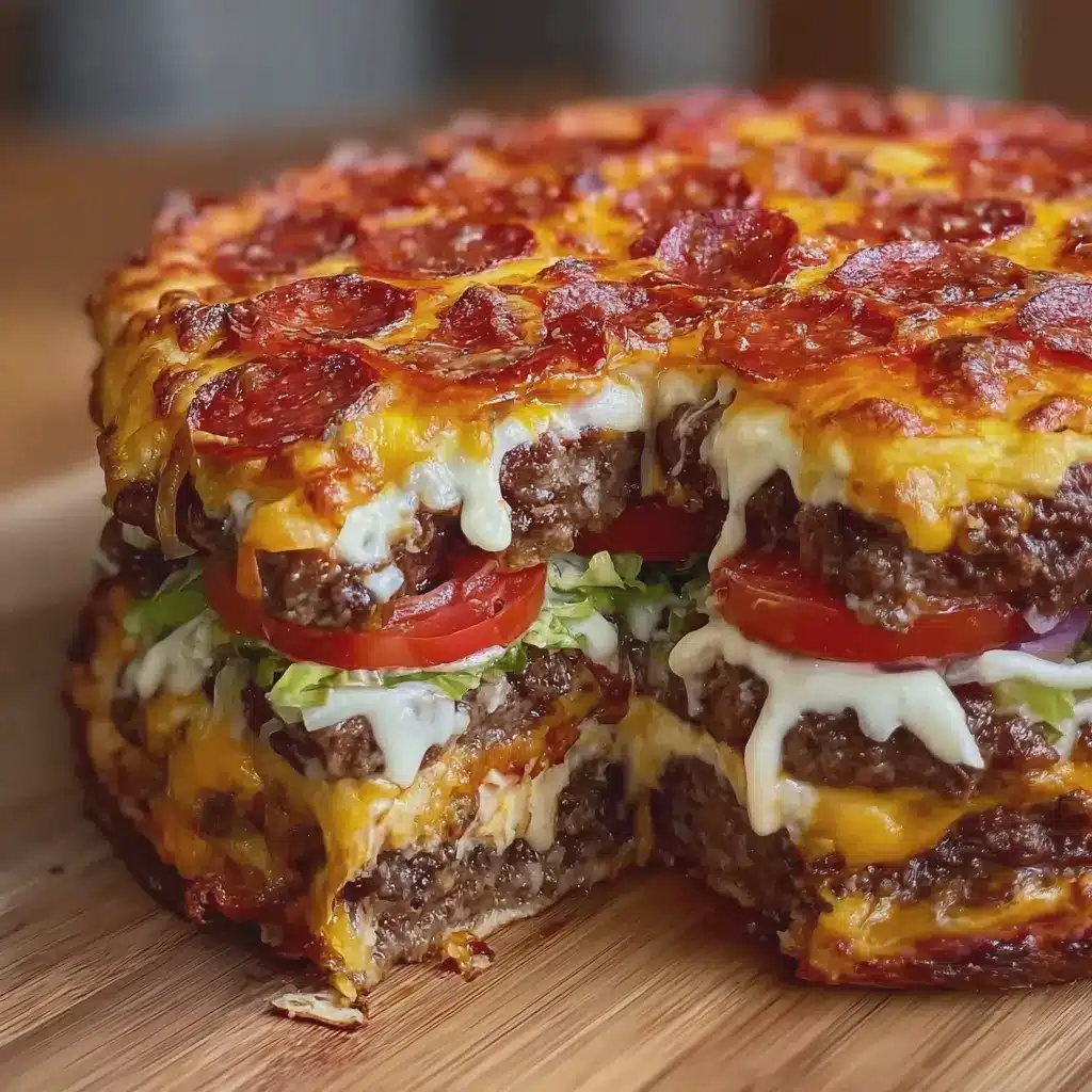 Ultimate Pepperoni Cheeseburger Pizza