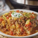 Crockpot Cabbage Roll Casserole with Ground Beef