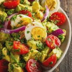 Avocado Egg Salad with Tomatoes and Red Onion
