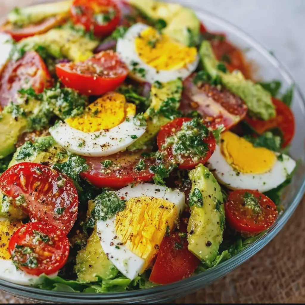 Creamy Avocado Egg and Tomato Salad