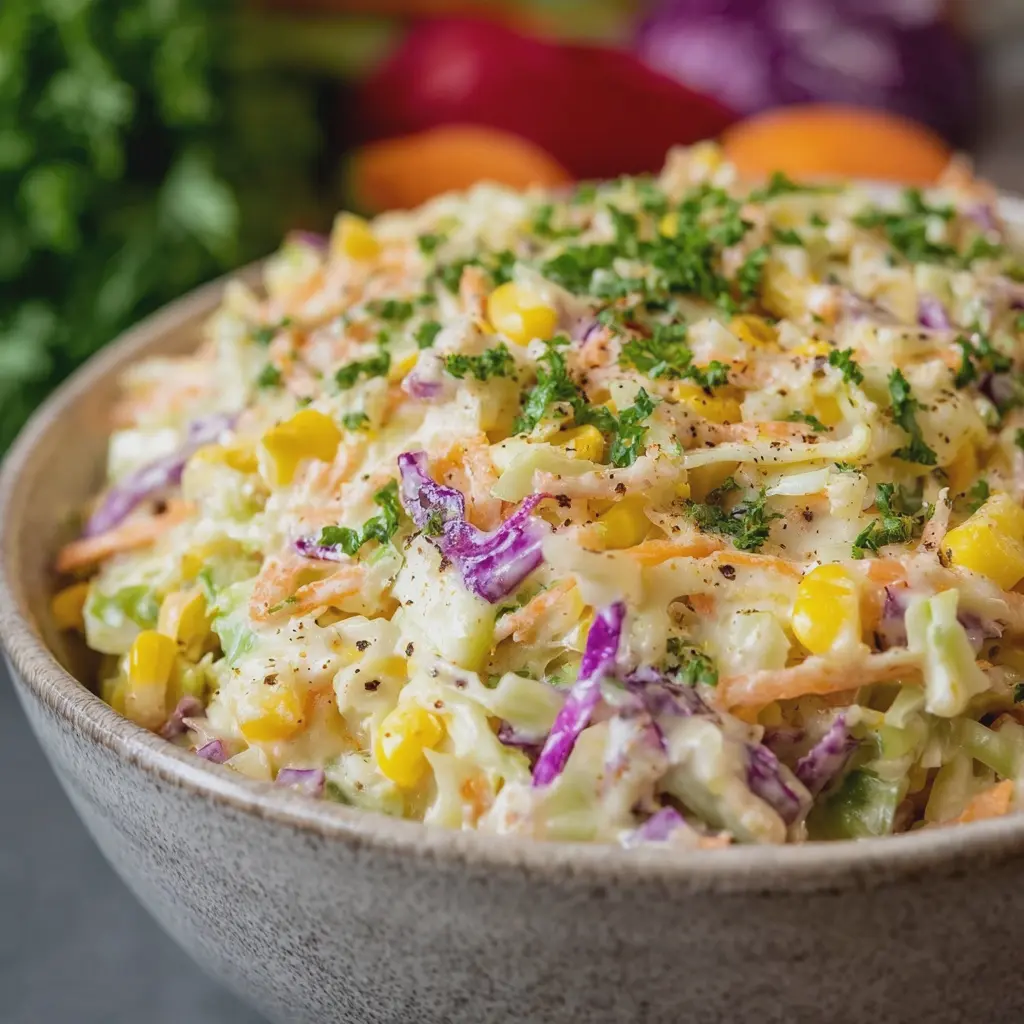 Creamy Corn and Cabbage Slaw