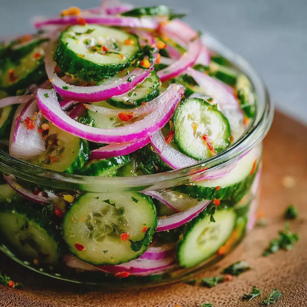 Quick Pickled Cucumber and Red Onion Salad